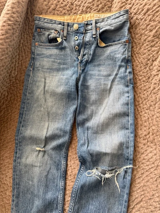 rag & bone Light Blue Straight Leg Jeans - Picture 5 of 5